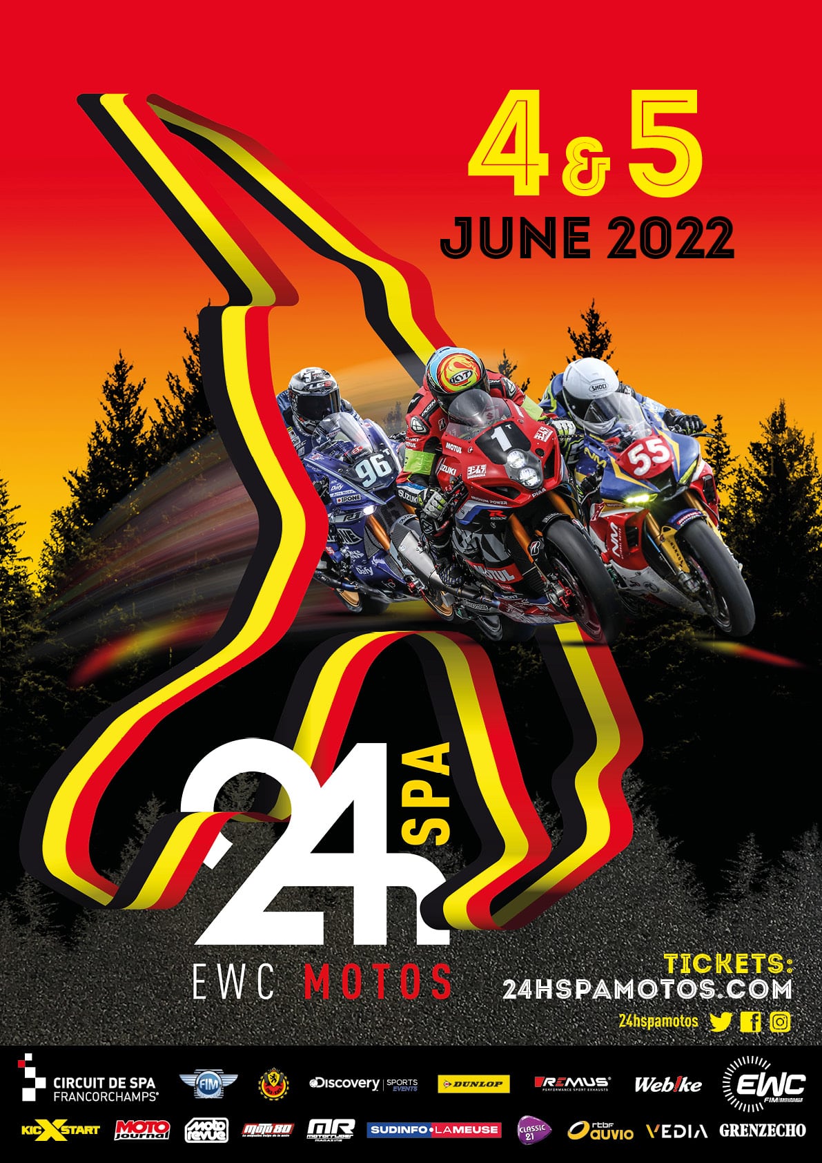 L’AFFICHE DES 24H SPA EWC MOTOS